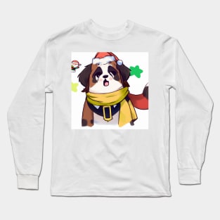 Cute St. Bernard Drawing Long Sleeve T-Shirt